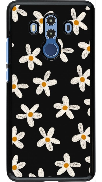 Coque Huawei Mate 10 Pro - Easter 2024 white on black flower