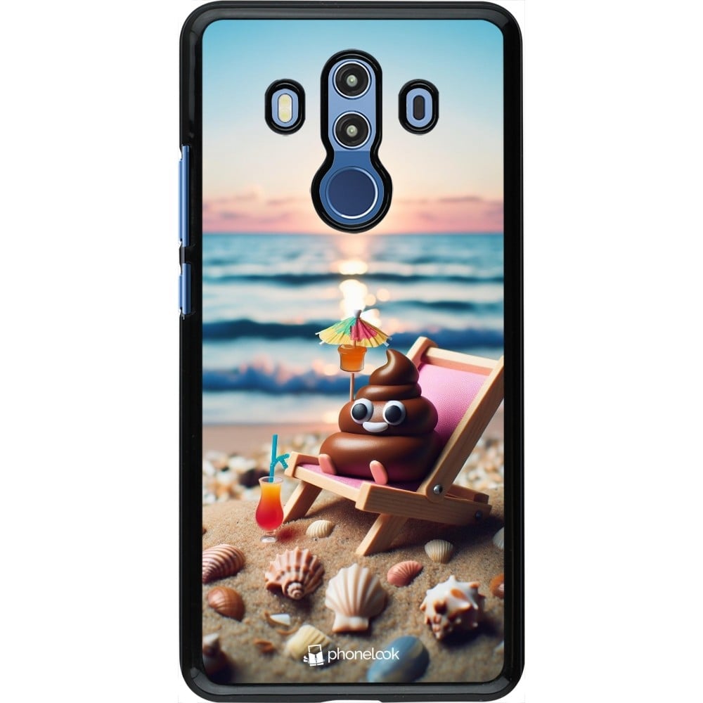 Coque Huawei Mate 10 Pro - Emoji caca sur chaise longue