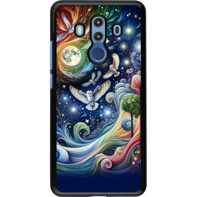 Coque Huawei Mate 10 Pro - hibou volant floral