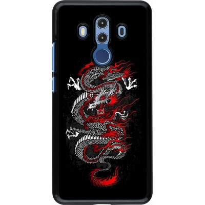 Coque Huawei Mate 10 Pro - Japanese style Dragon Tattoo Red Black