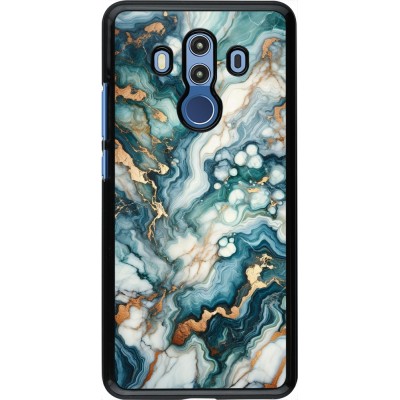 Coque Huawei Mate 10 Pro - Marbre Vert Bleu Doré