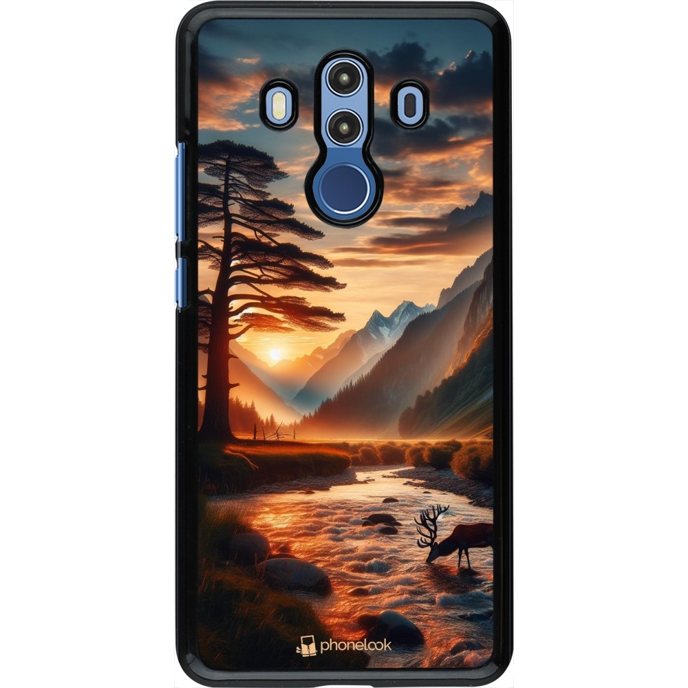 Coque Huawei Mate 10 Pro - Valley Sunset Deer Tree