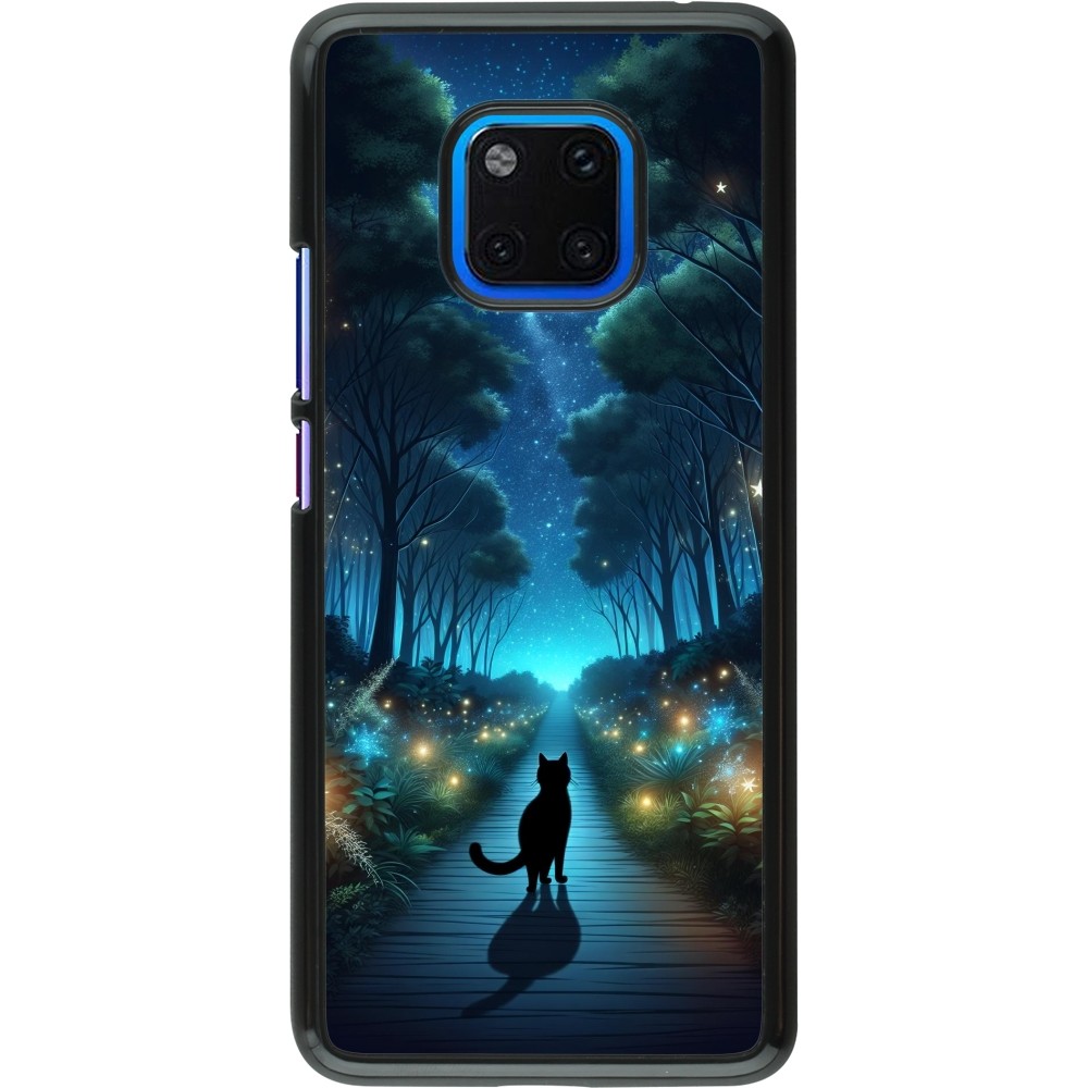 Coque Huawei Mate 20 Pro - Chat noir promenade