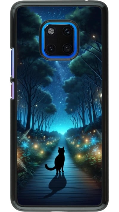 Coque Huawei Mate 20 Pro - Chat noir promenade