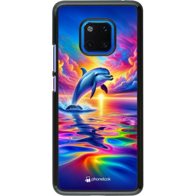 Coque Huawei Mate 20 Pro - Dauphin arc-en-ciel heureux