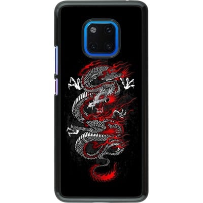 Coque Huawei Mate 20 Pro - Japanese style Dragon Tattoo Red Black