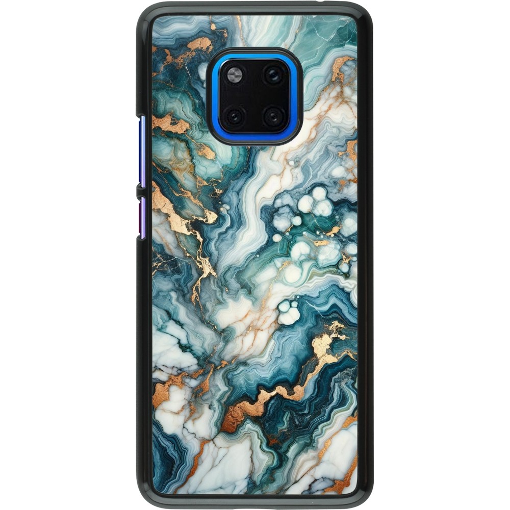 Coque Huawei Mate 20 Pro - Marbre Vert Bleu Doré