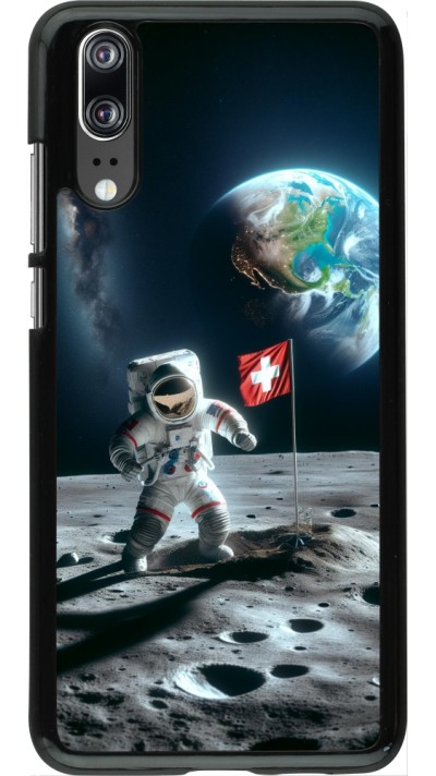 Coque Huawei P20 - Astro Suisse sur lune