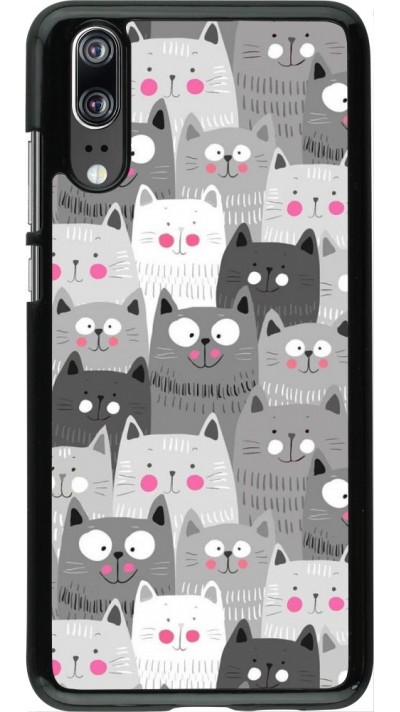 Coque Huawei P20 - Chats gris troupeau