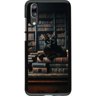 Coque Huawei P20 - Chat livres sombres