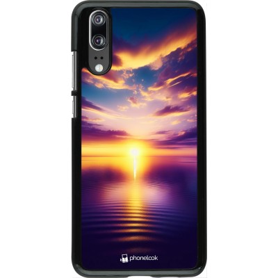 Coque Huawei P20 - Coucher soleil jaune violet