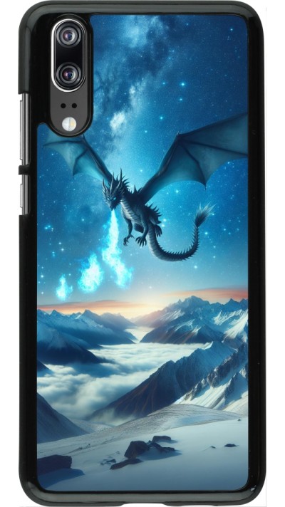 Coque Huawei P20 - Dragon nocturne montagne