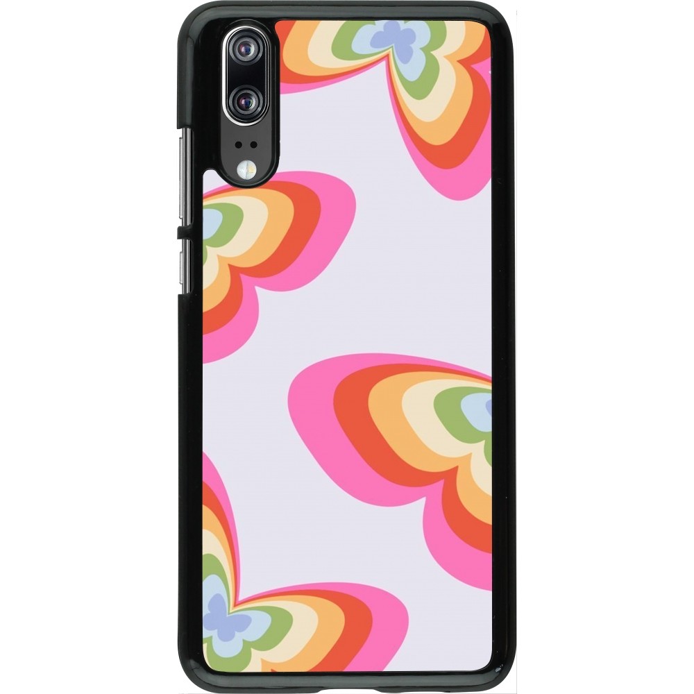 Coque Huawei P20 - Easter 2024 rainbow butterflies