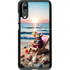 Coque Huawei P20 - Emoji caca sur chaise longue