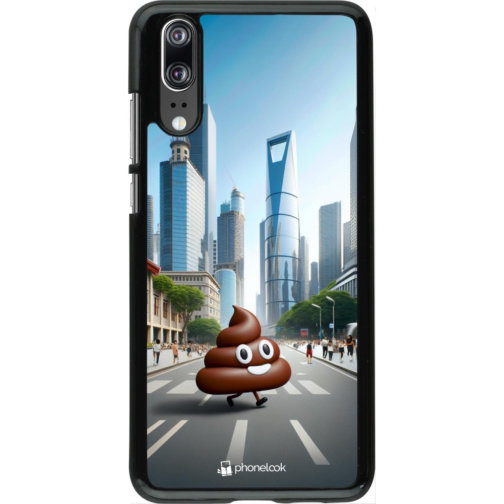 Coque Huawei P20 - Emoji Caca walk