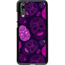 Coque Huawei P20 - Halloween 2023 pink skulls