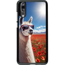 Coque Huawei P20 - Lama Chic en Coquelicot