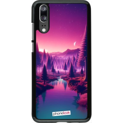 Coque Huawei P20 - Paysage Violet-Rose