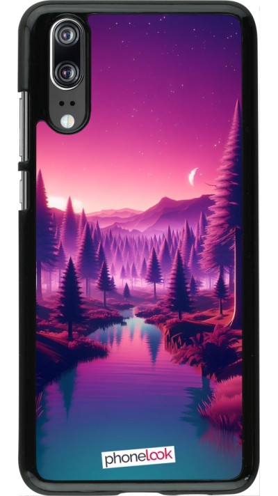 Coque Huawei P20 - Paysage Violet-Rose