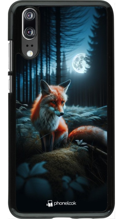 Coque Huawei P20 - Renard lune forêt