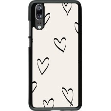 Coque Huawei P20 - Valentine 2023 minimalist hearts