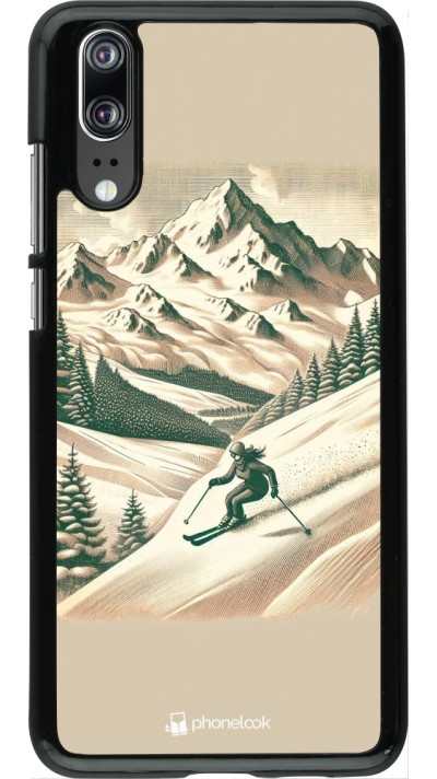 Coque Huawei P20 - Vintage Ski Mountain