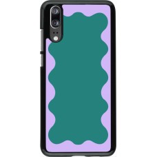 Coque Huawei P20 - Wavy Rectangle Green Purple