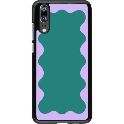 Coque Huawei P20 - Wavy Rectangle Green Purple