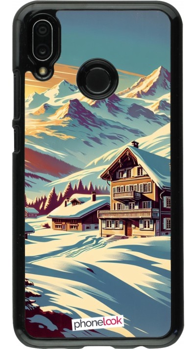 Coque Huawei P20 Lite - Chalet montagne enneigée