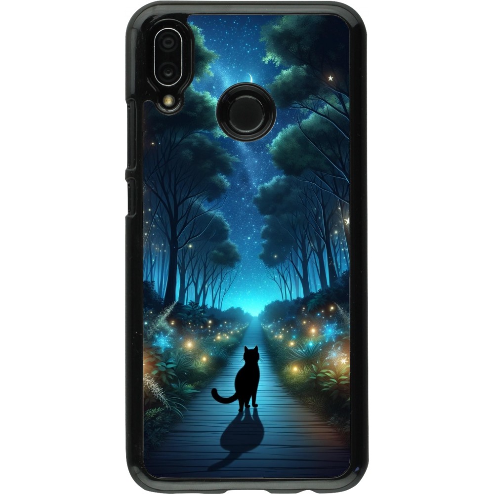 Coque Huawei P20 Lite - Chat noir promenade