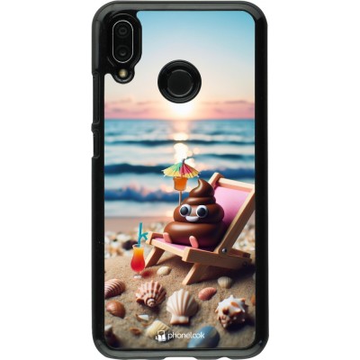 Coque Huawei P20 Lite - Emoji caca sur chaise longue