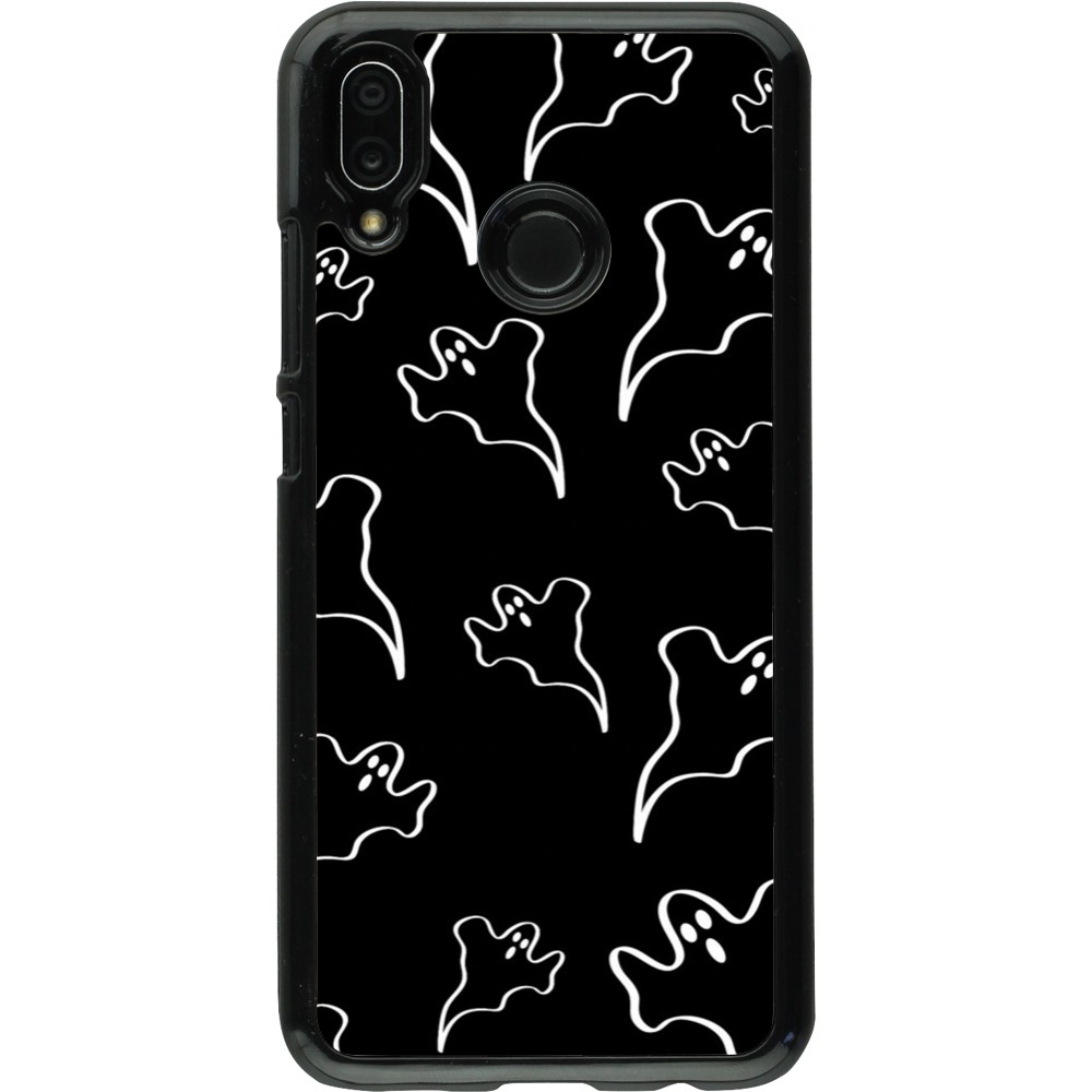 Coque Huawei P20 Lite - Halloween 2024 black and white ghosts