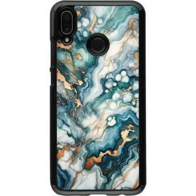 Coque Huawei P20 Lite - Marbre Vert Bleu Doré