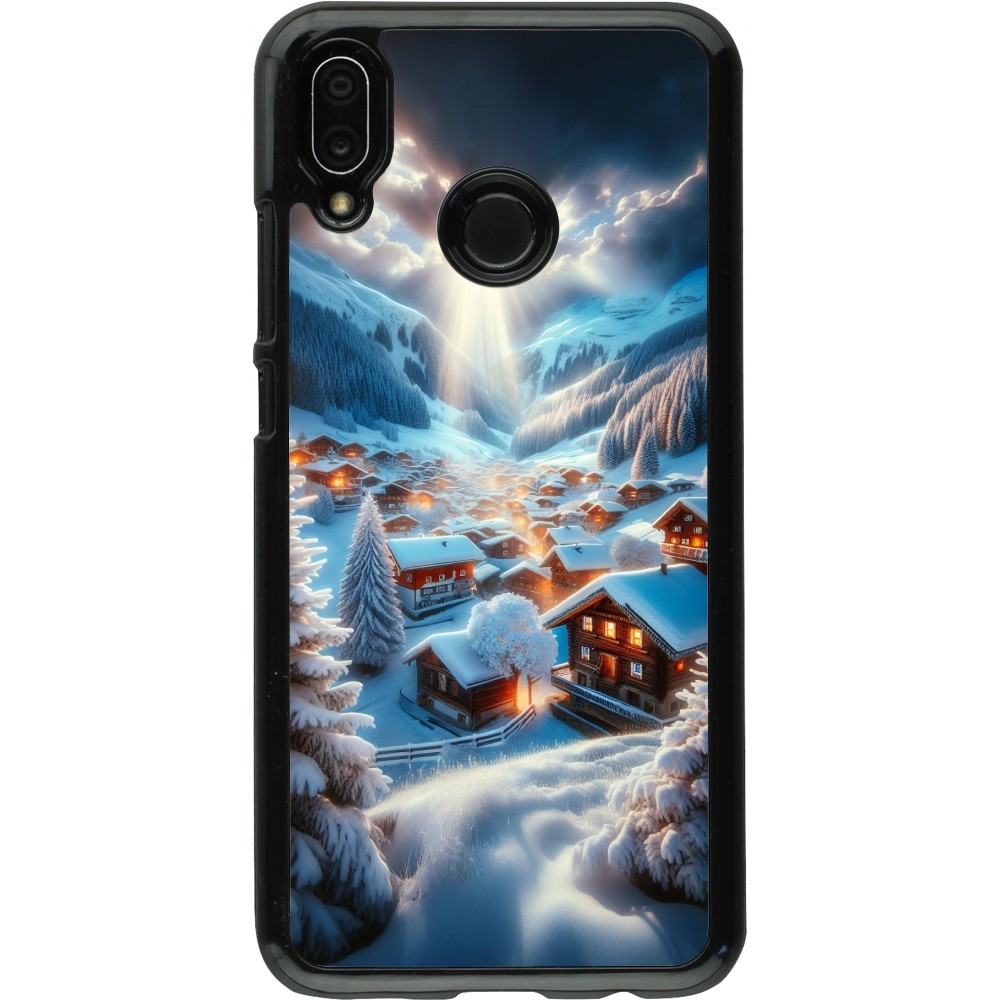 Huawei P20 Lite Case Hülle - Berg Schnee Licht