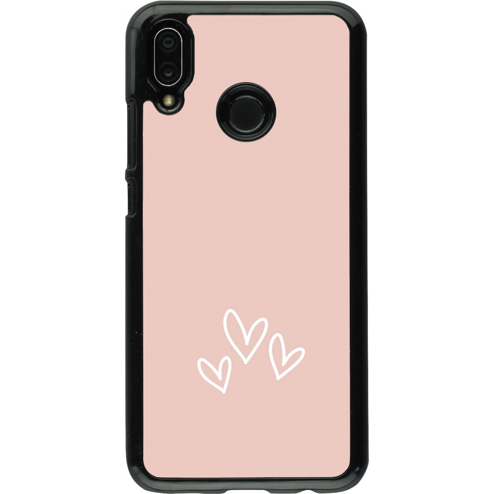 Coque Huawei P20 Lite - Valentine 2023 three minimalist hearts