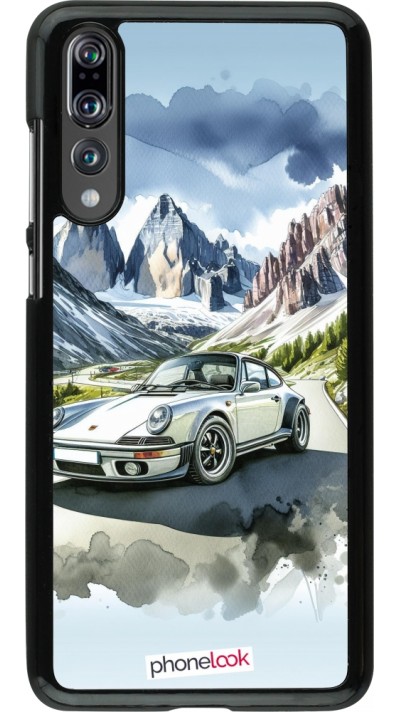 Huawei P20 Pro Case Hülle - Porsche 911 Berg Aquarell