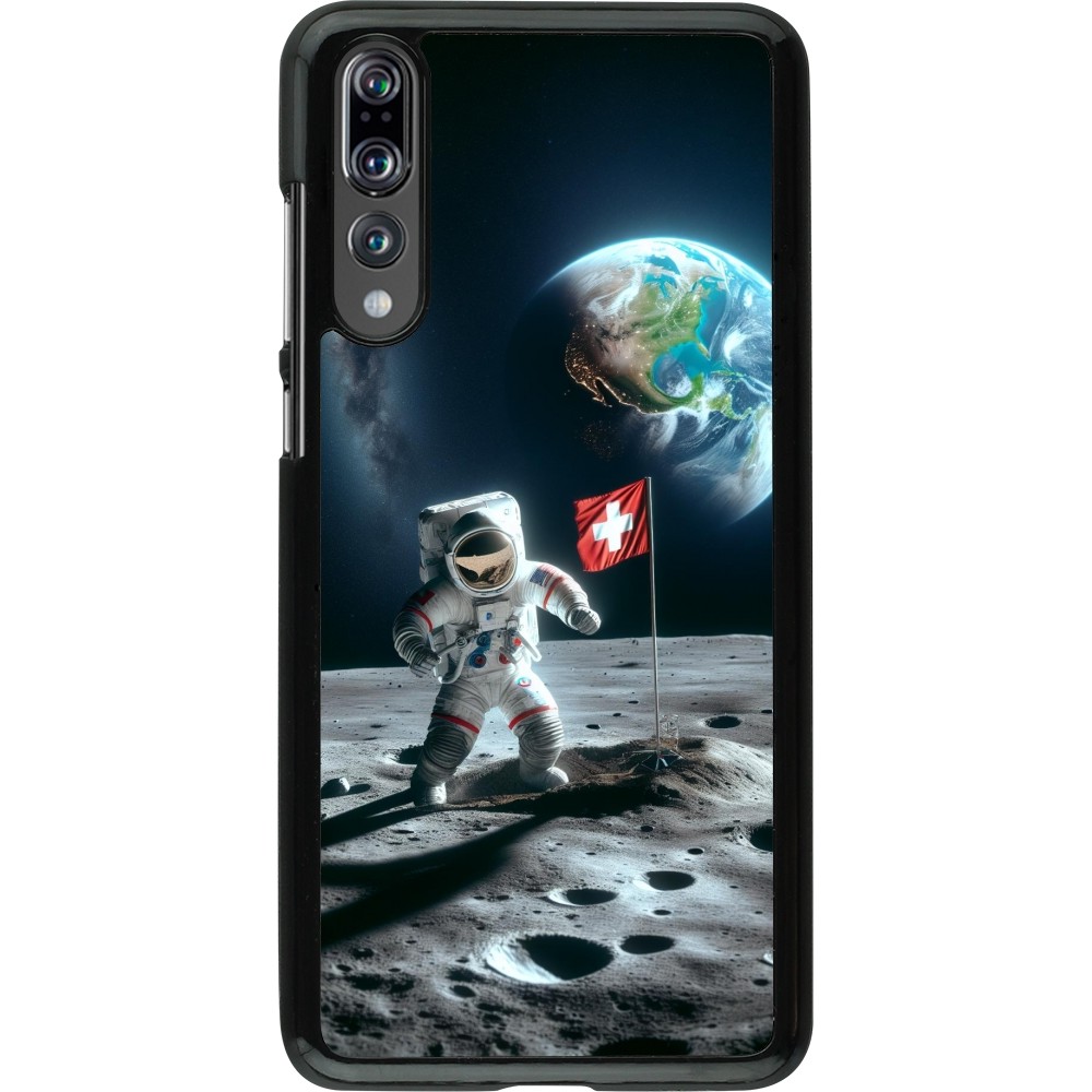 Coque Huawei P20 Pro - Astro Suisse sur lune