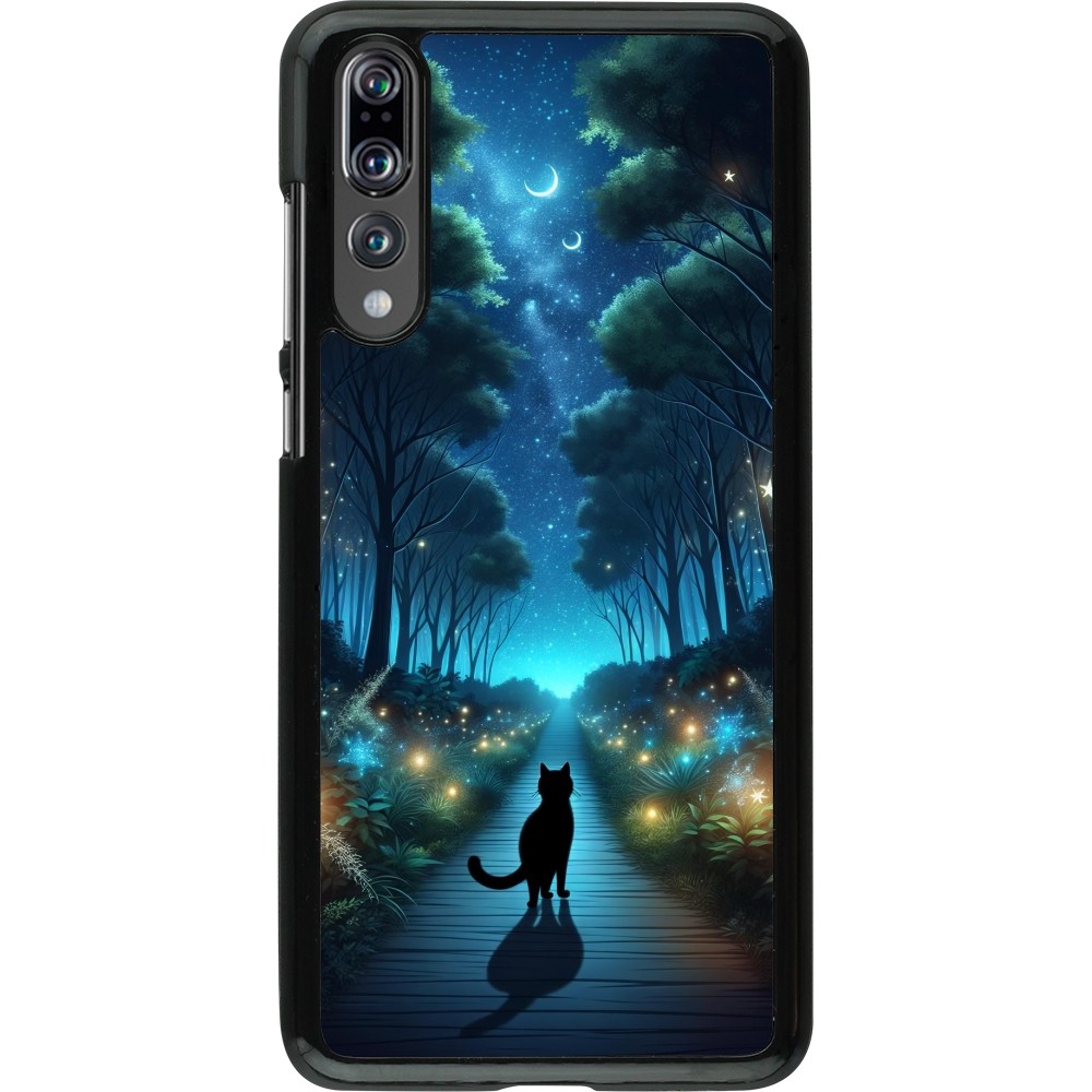 Coque Huawei P20 Pro - Chat noir promenade