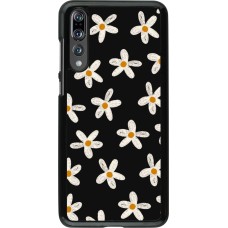 Coque Huawei P20 Pro - Easter 2024 white on black flower