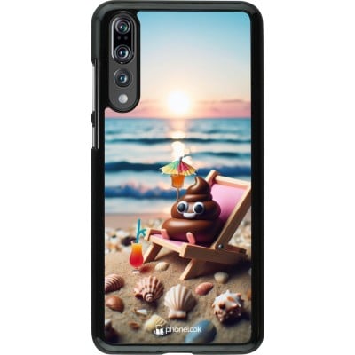 Coque Huawei P20 Pro - Emoji caca sur chaise longue