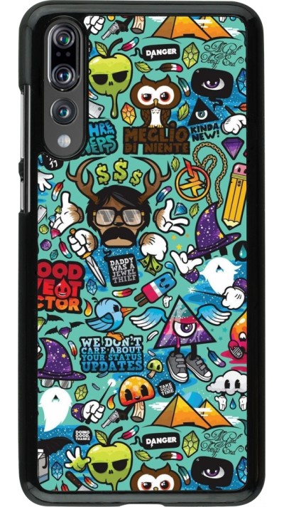 Coque Huawei P20 Pro - Mixed Cartoons Turquoise