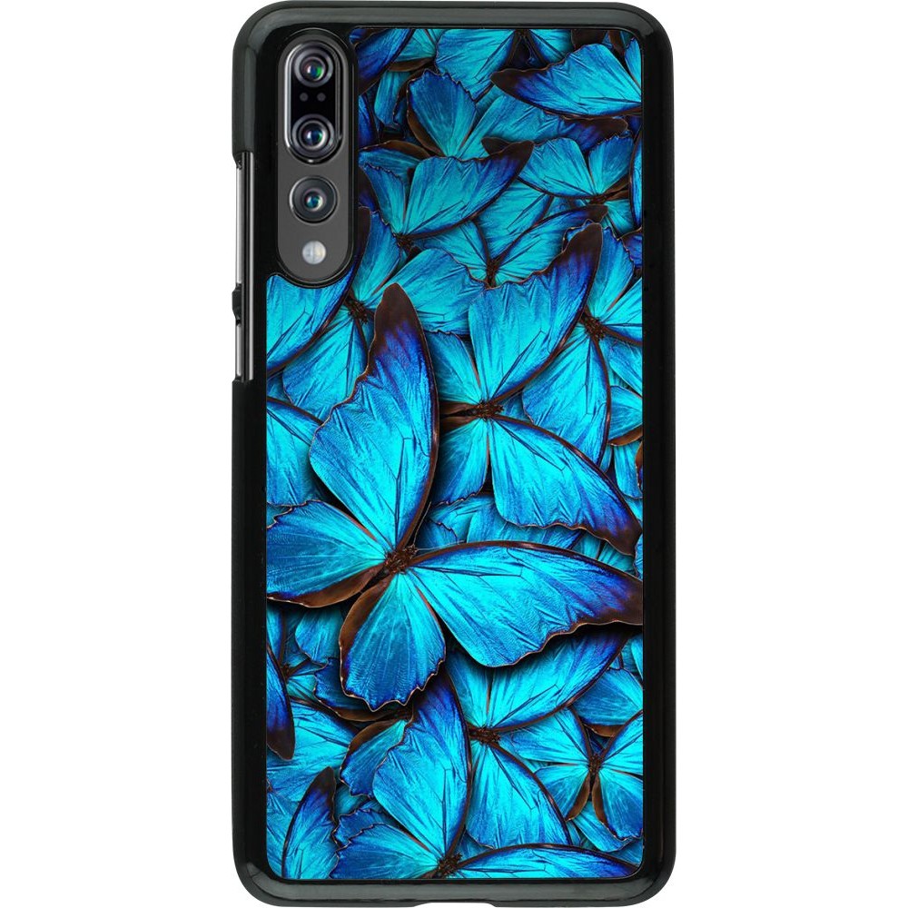 Coque Huawei P20 Pro - Papillon - Bleu