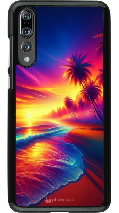 Coque Huawei P20 Pro - Plage coucher soleil flashy