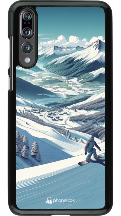 Coque Huawei P20 Pro - Snowboarder Montagne