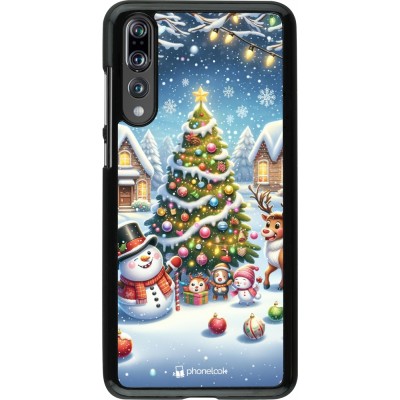 Coque Huawei P20 Pro - Noël 2023 bonhomme de neige et sapin