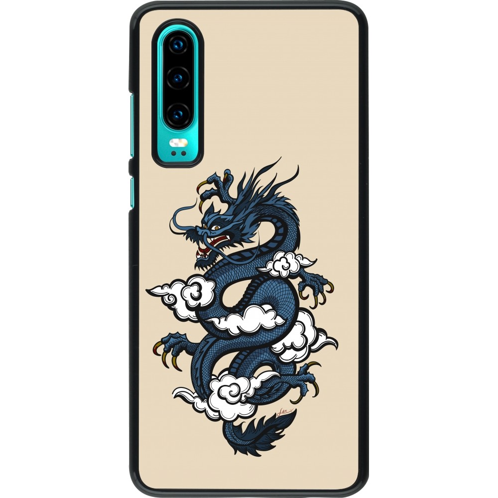 Coque Huawei P30 - Blue Dragon Tattoo