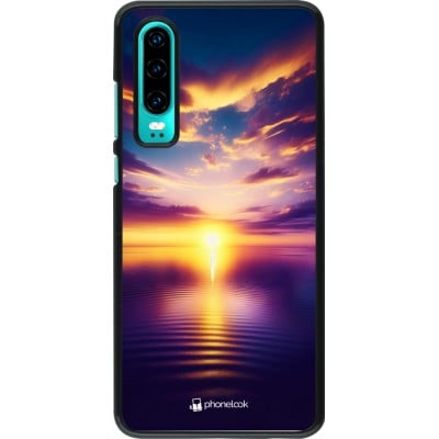 Coque Huawei P30 - Coucher soleil jaune violet