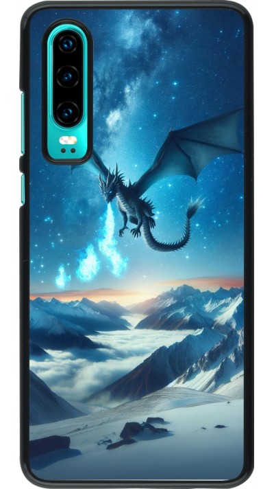 Huawei P30 Case Hülle - Drache nächtliche Berg