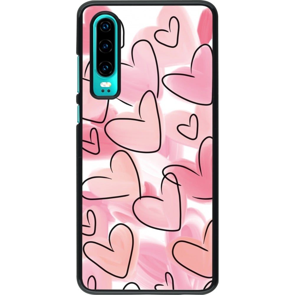 Huawei P30 Case Hülle - Easter 2023 pink hearts