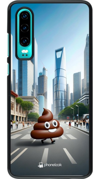 Huawei P30 Case Hülle - Kackhaufen Emoji Spaziergang